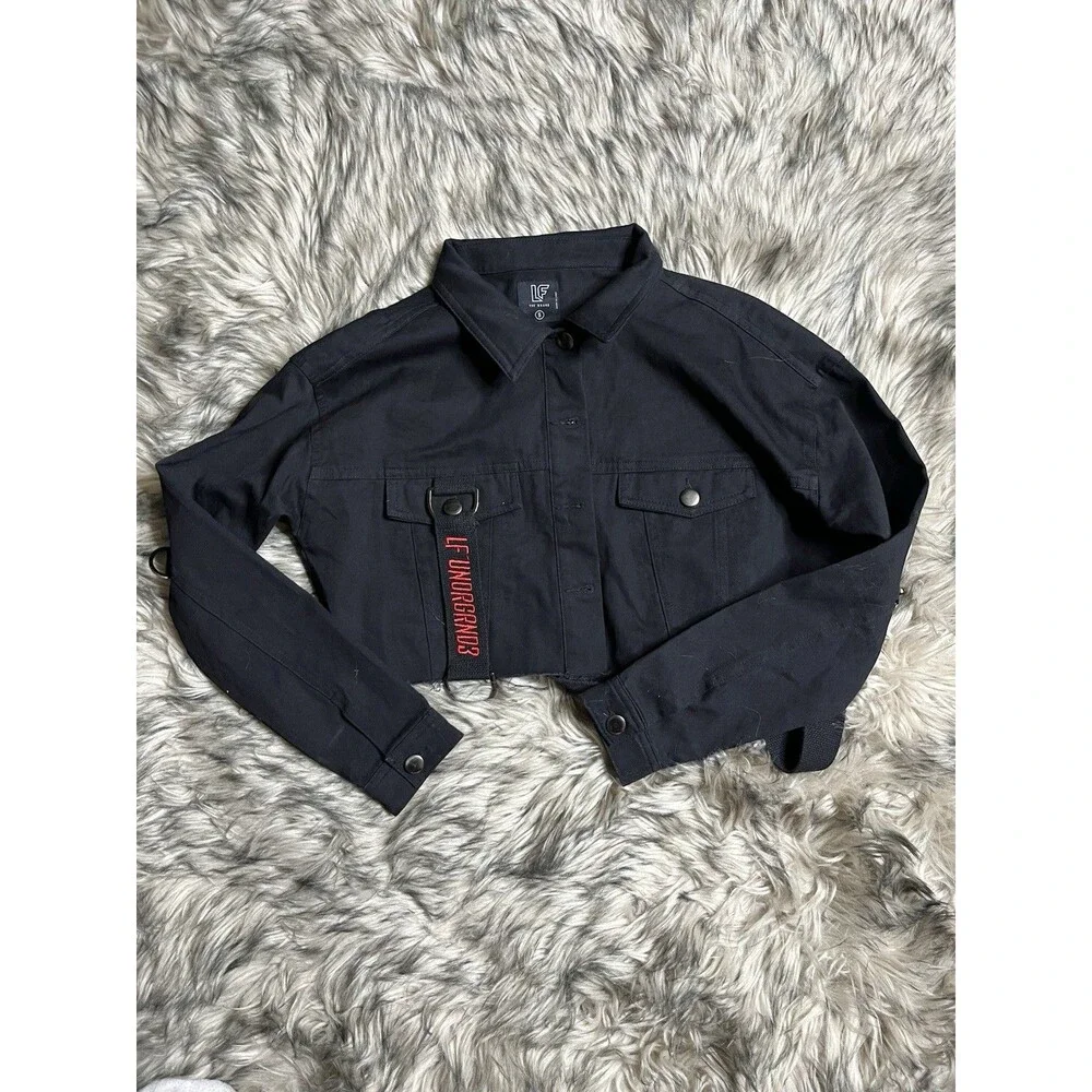 LF The Brand LF UNDRGRND3 Black Cropped Jacket Women Sz S